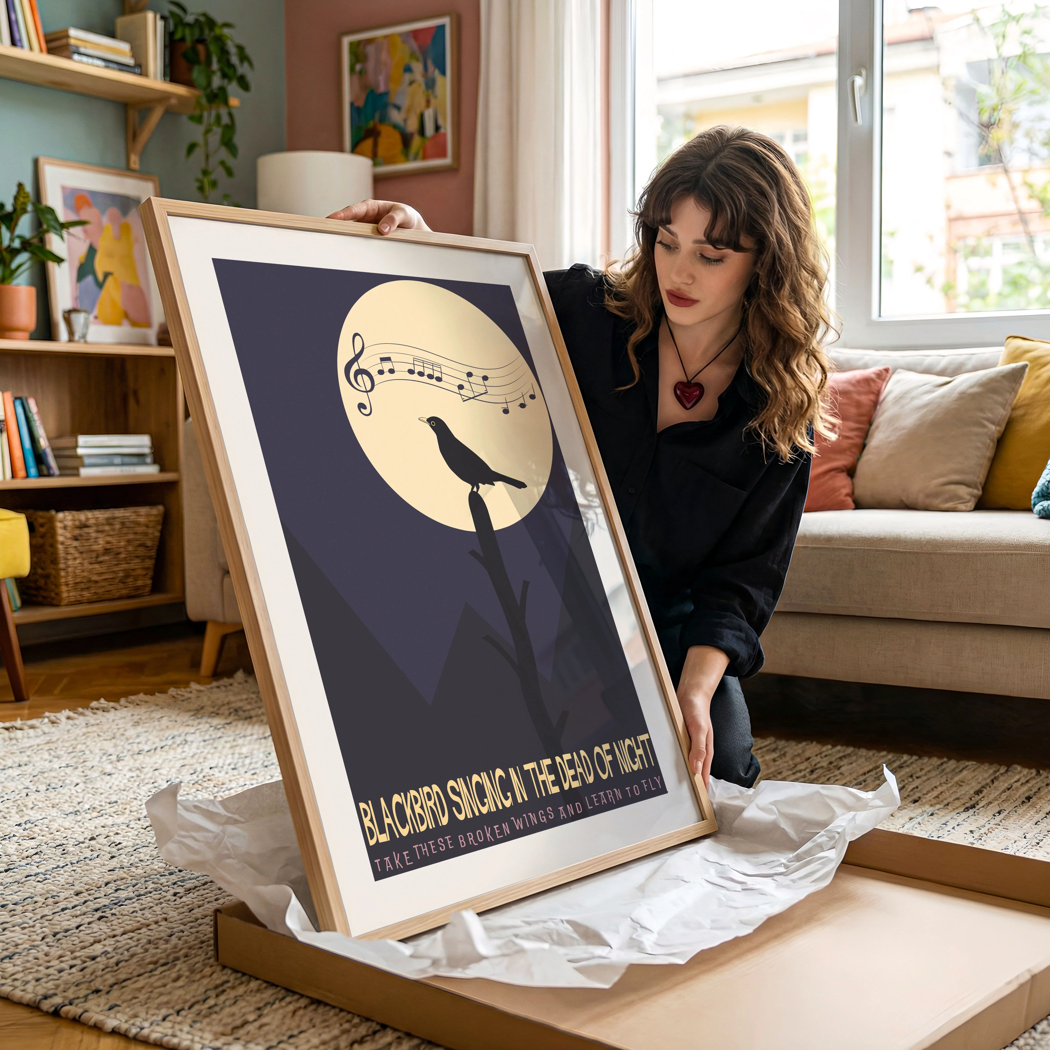 Blackbird Song Lyric Poster - Image 3