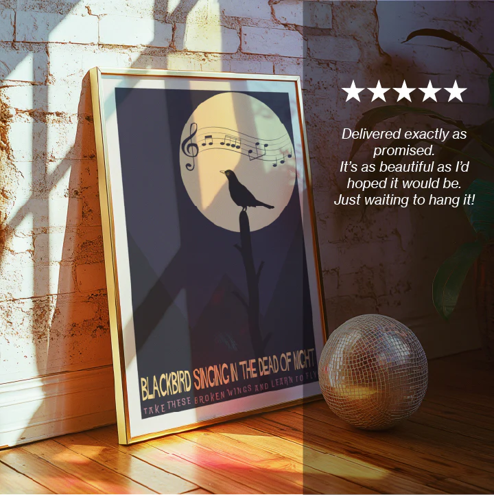 Blackbird Song Lyric Poster - Image 4