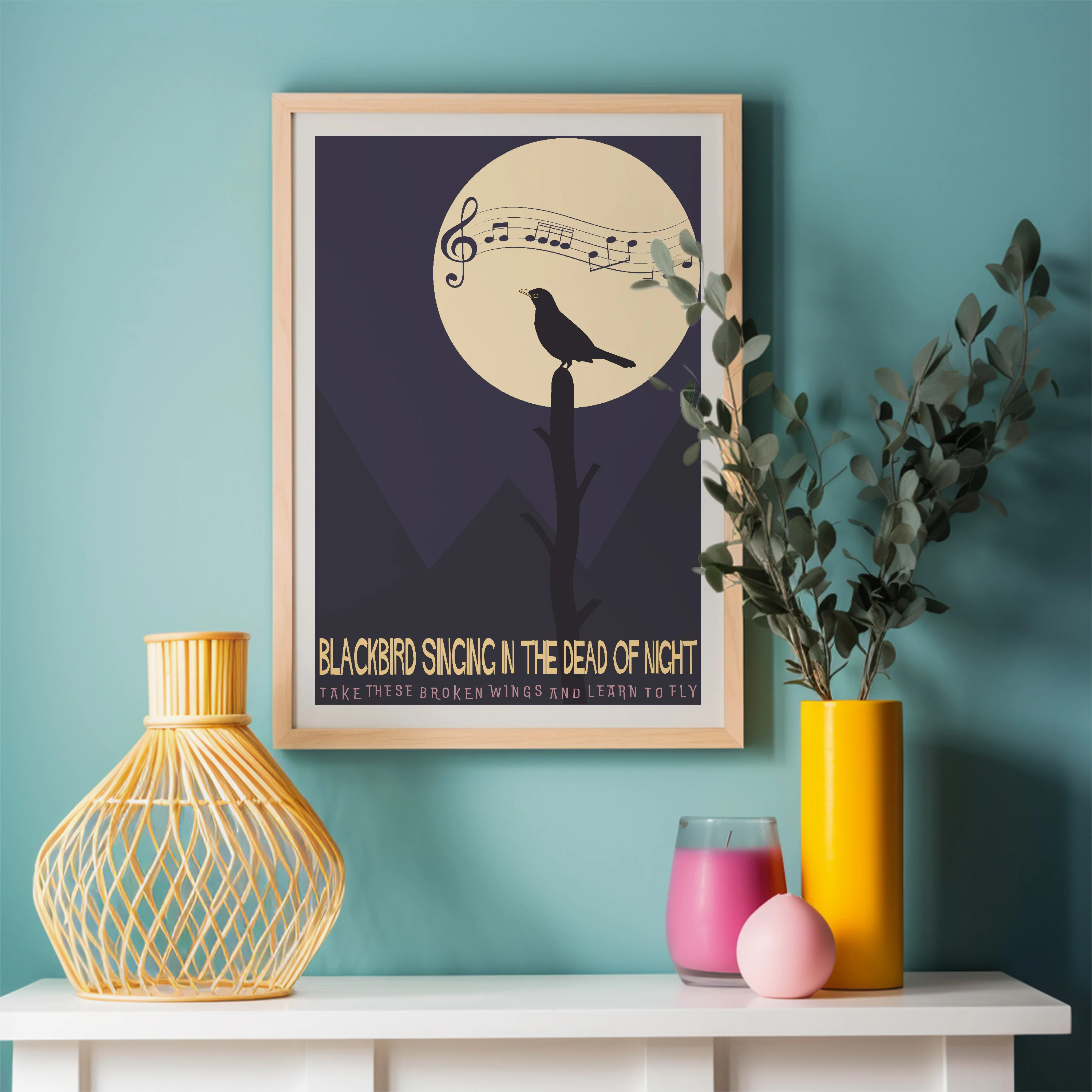 Blackbird Song Lyric Poster - Image 5
